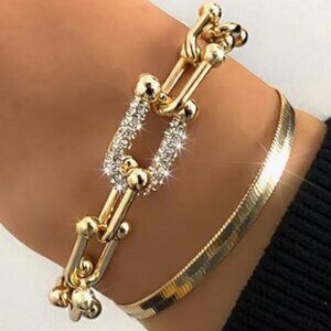 Anthropologie Gold Bracelet Stack Set